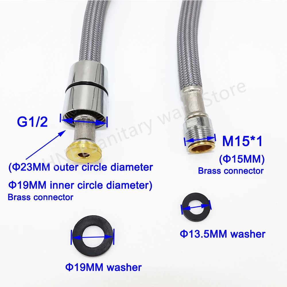 50cm/60cm/85cm/150cm F1/2 M15* - مراجعة Flexible Hose Braided وسعره