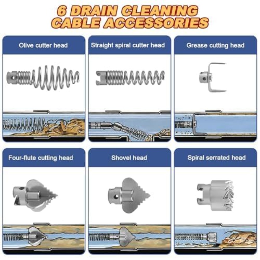 Drain Snake, Drain Auger with  - مراجعة Drain Snake Flexible وسعره