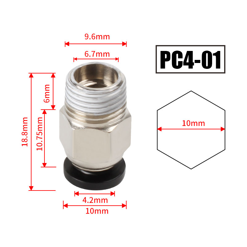 10pcs/lot PC4-M10 Pneumatic Co - مراجعة Ptfe Tape Thread وسعره