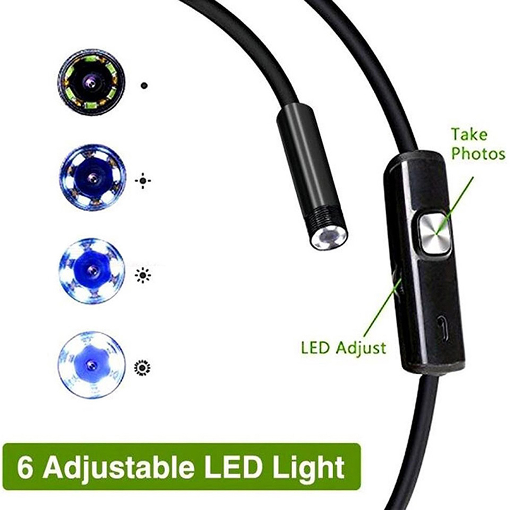 6 LED Light 7mm 1M  Endoscope  - مراجعة Drain Snake Flexible وسعره