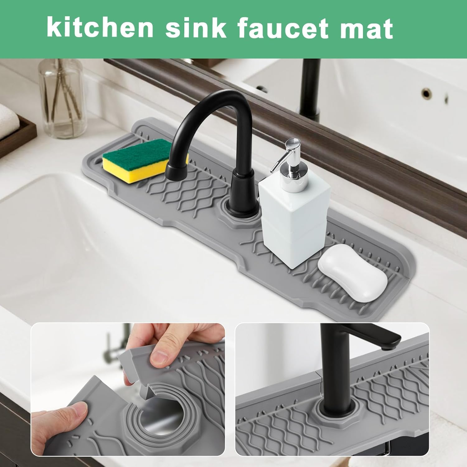 Kitchen sink splash guard, sil - مراجعة Silicone Tap Washer وسعره