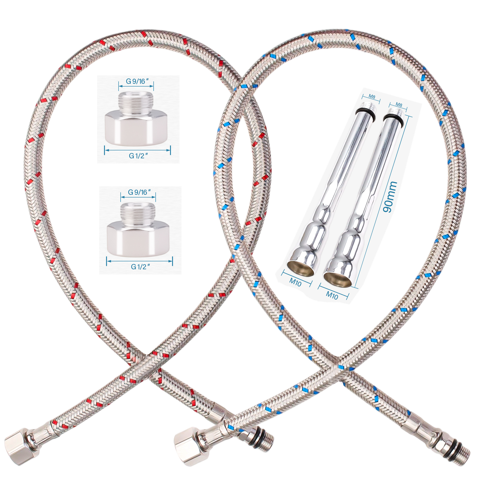 2PCS Flexible Plumbing Pipes G - مراجعة Flexible Hose Braided وسعره