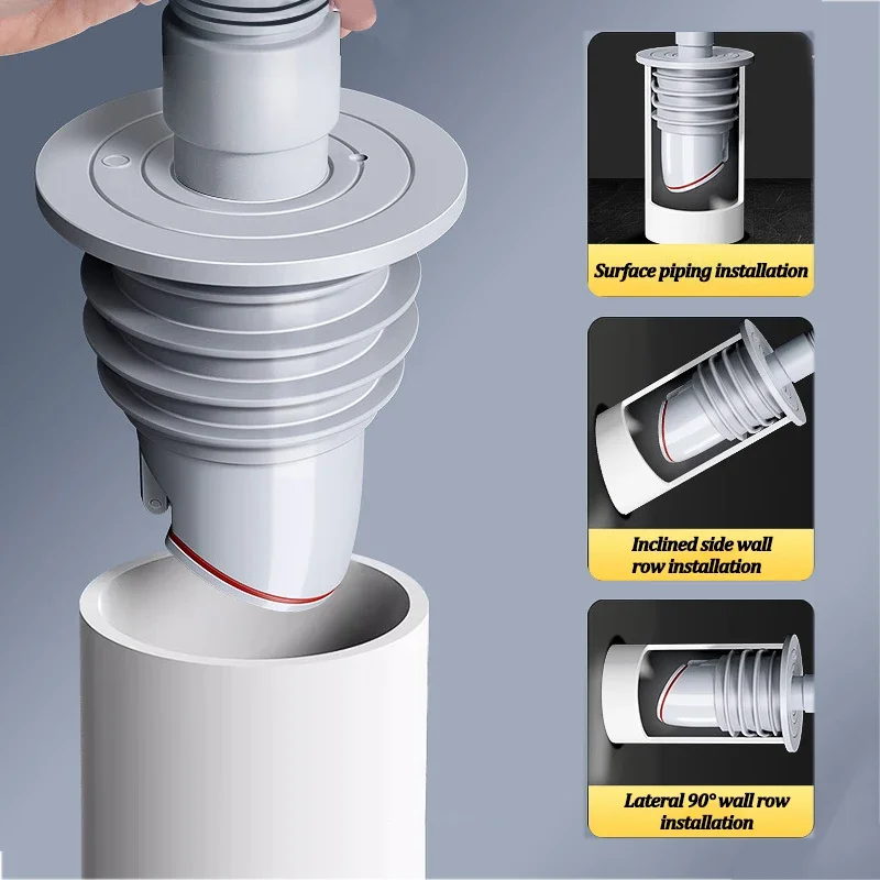 Silicone Bathroom Sewer Seal R - مراجعة Drain Pipe Clip وسعره